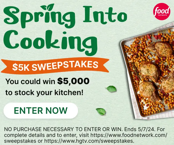 Win 5,000 Cash From Food Network To Stock Your Kitchen! Sweepstakes